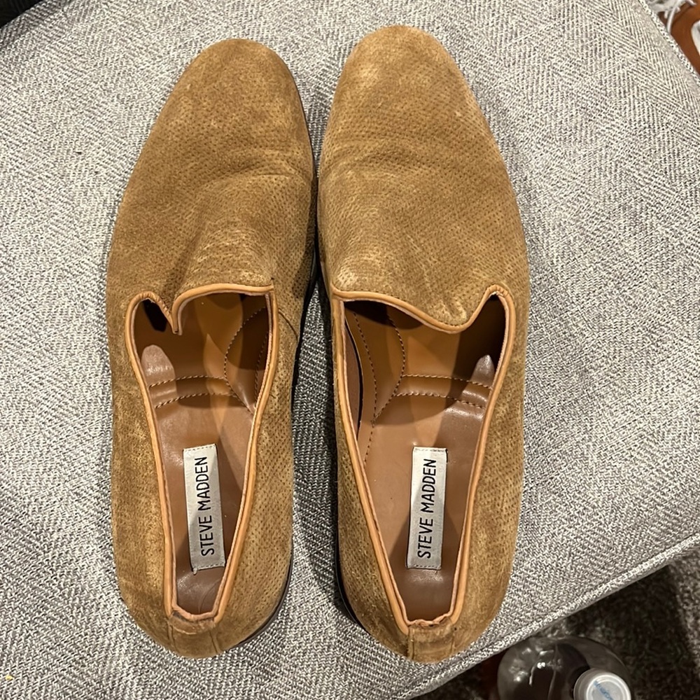 Tan Steve Madden loafer slip on dress shoes- size 12